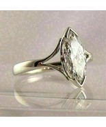 Vintage 2 50 Ct Marquise Lab Created Diamond Wedding Ring 14k White Gold... - £92.04 GBP