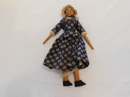 Vintage Shackman Wood Handmade Doll Dirty and Torn Dress Made in Korea Pre-owned - £24.28 GBP