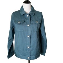 Christopher &amp; Banks Womens Jacket Button Front Green Pockets Size Large NEW - £30.92 GBP