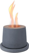 Kante Concrete Tabletop Fire Pit With 6&quot; Dark Gray Base, Ethanol Fire Pit, Basic - $53.99