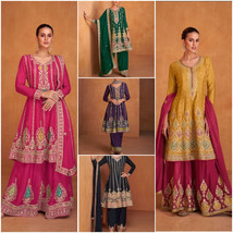 Palazzo Suit dupatta designer embroidery Readymade Party wear Free-Size ... - £80.90 GBP