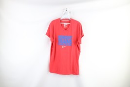 Nike Dri-Fit Womens XL Spell Out Nobody Trains To Make Excuses T-Shirt Red - $19.75