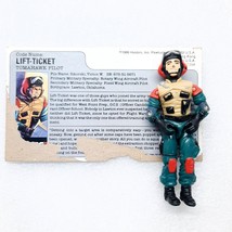 Vintage GI Joe Lift Ticket 1986 action figure V1 w/ index file card Hasbro toy - £10.22 GBP