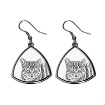 Manx cat, collection of earrings with images of purebred cats, unique gift. - £8.59 GBP