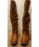 Ladies Brown Calf Length Boots,  Size 7M, with ankle strap and half zipper. - €14,48 EUR