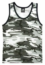 Large City Camo Tank Top Tshirt Summer Army Gray Tee Shirt Rothco 6601 L - £9.43 GBP