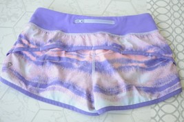 ivivva Girls Speed Run Speedy Shorts Pink Purple Lined Size 12 - $14.00