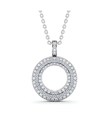 Circle Lab Grown Diamond 0.60ct Pendant 14K White Gold - €778,00 EUR