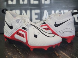 Nike Alpha Menace Pro 3 Mid White/Red Football Cleats Shoes CT6649-103 M... - $79.48