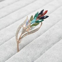 Stunning Diamonte Gold Plated Vintage Look Wheat Twig Christmas Brooch Pin C4 - £13.08 GBP