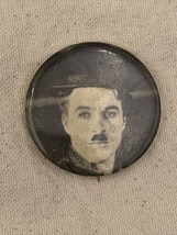 Vintage Charlie Chaplin Pinback Personality Button Sandyval Graphics 1-3/4&quot; Orig - £11.09 GBP
