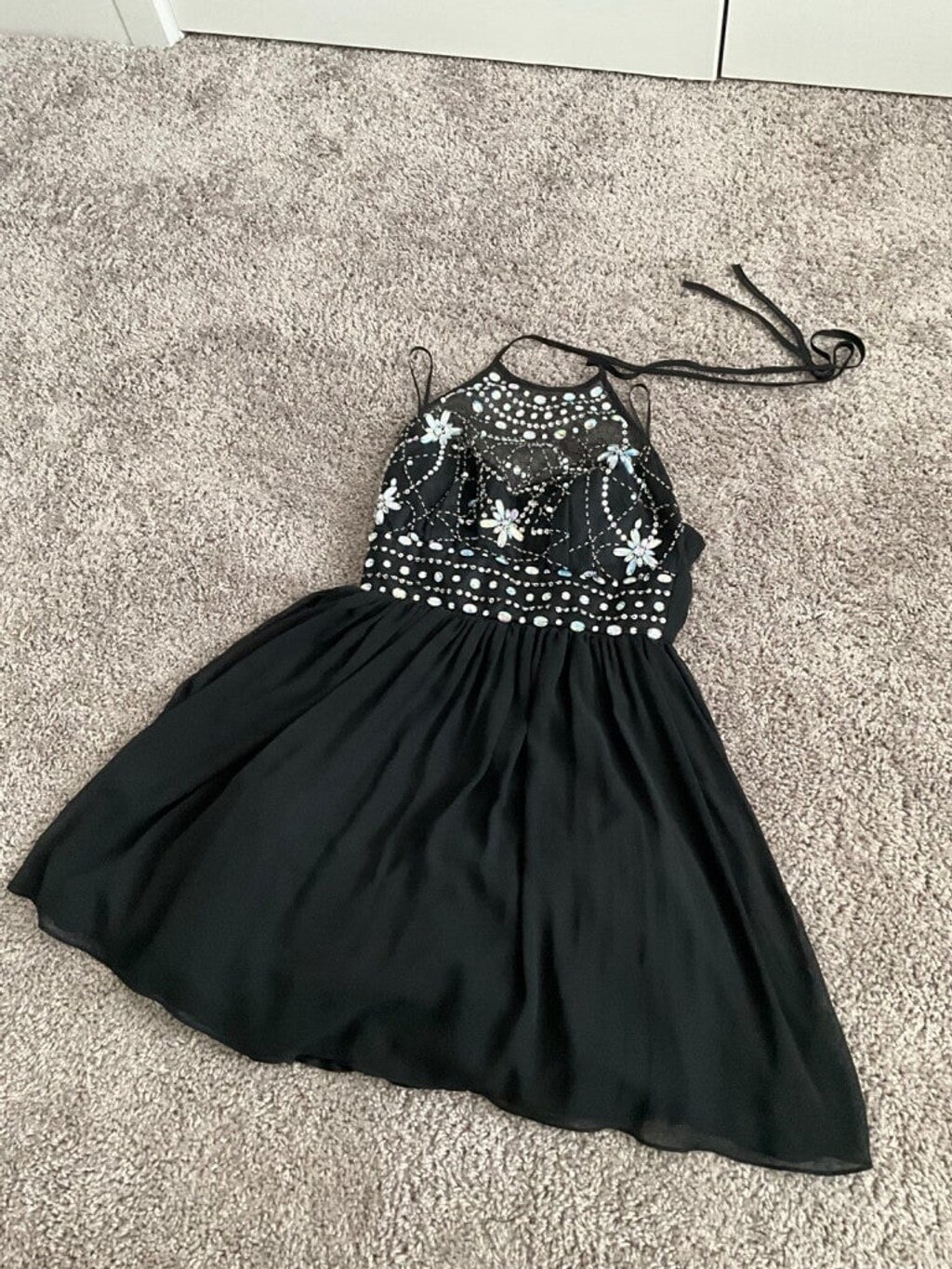 Women’s Fit and Flare Black Sequin Dress (Juniors 7/8) Item image 4