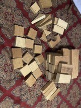Vintage Wooden Building Blocks Real Wood Lot of 56  pieces Handmade  21 lbs - £54.60 GBP