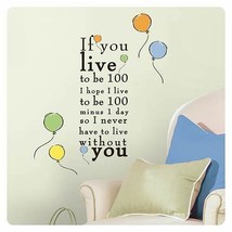 Winnie The Pooh Quote Wall Decals Nursery Kids Room Decals Roommates LIC... - £14.14 GBP