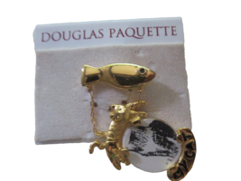 Vintage Douglas Paquette Pendant Brooch Fish My Cat photo frame - $12.19