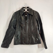 M Julian Leather Jacket Black Womens Size XS Slim Fit Contour - £38.07 GBP