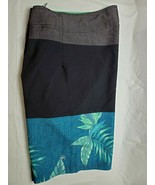 Ocean Current Men&#39;s Size 28 Board Shorts Swim Trunks Black Leaf Pattern - £16.02 GBP