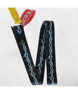 Showman Black Nylon Tie Strap &amp; Off Billet Set Turquoise Barb Wire Desig... - $18.99