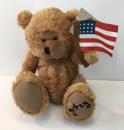 Vintage Beverly Hills Teddy Bear Co. GITZY Patriotic USA American Flag 5" Bear - £11.79 GBP