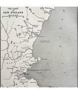 Map Of New England Colonies 1899 Victorian American History Ephemera DWZ2 - $27.22 CAD