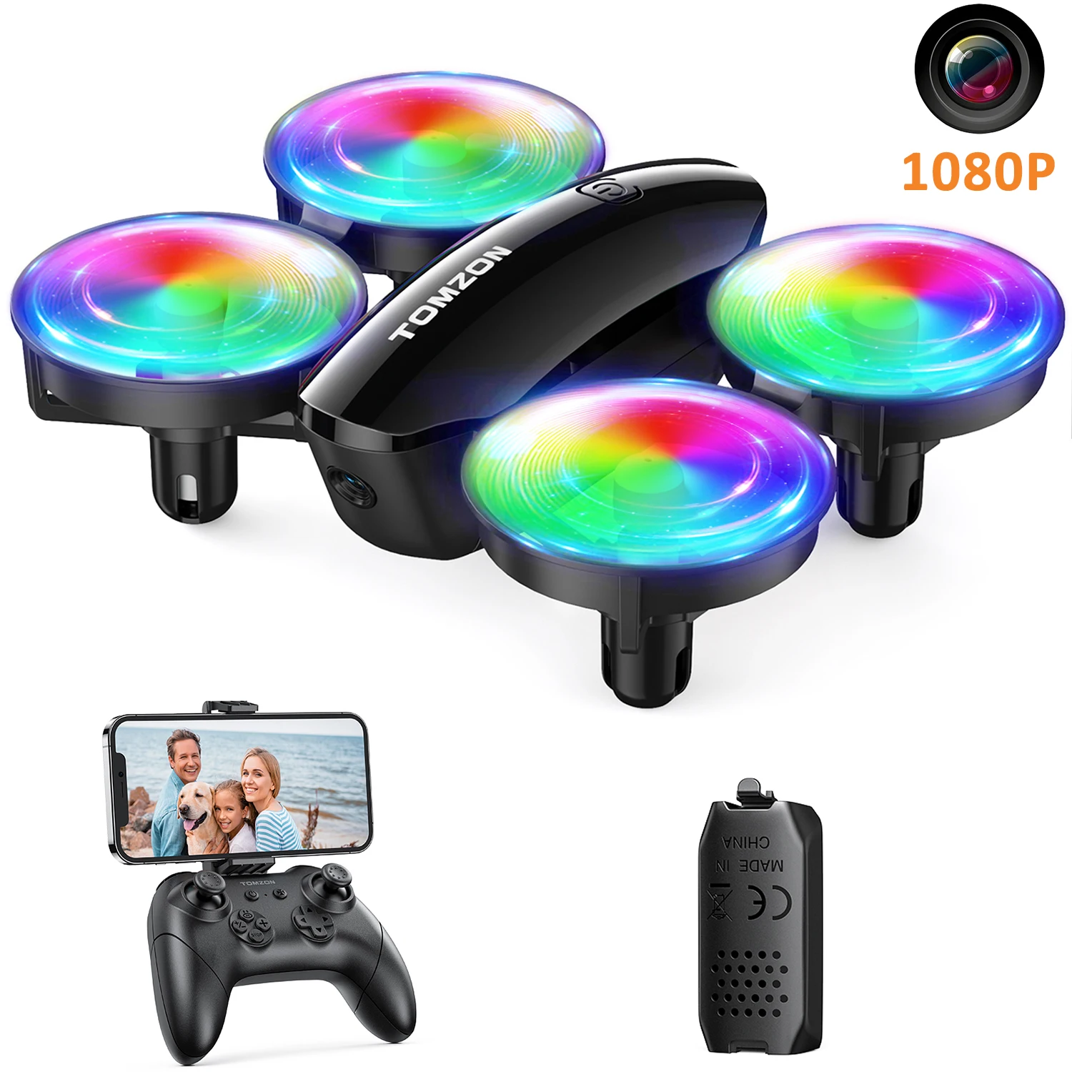 TOMZON A23W RC Quadcopter with Camera Mini Drone 2.4G Remote Control Helicopter - £57.13 GBP+
