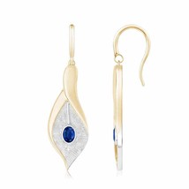 Authenticity Guarantee 
ANGARA Bezel Set Sapphire Calla Lily Drop Earrings in... - £523.90 GBP