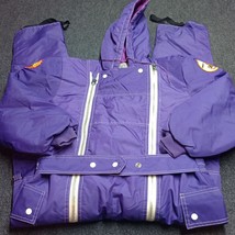 Vintage Knickerbocker Snowsuit Snowbunny Patch Coveralls Purple Medium 7... - £73.23 GBP