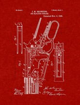 Winchester 1895 lever action Rifle Patent Print - Burgundy Red - £6.28 GBP+