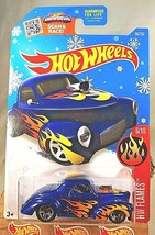 2016 Hot Wheels Snowflake Card #96 HW Flames 6/10 &#39;41 WILLYS Blue w/5Sp (Target) - £7.64 GBP
