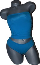 NWT FABUCCI strapless reversible swimsuit tankini 1 XS brown blue bikini bandeau - £70.87 GBP