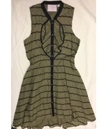 Anthropologie Sz 2 Sleeveless Dress 9-H15 STCL Army Green Black Anthropo... - $49.49