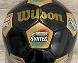 Soccer Ball CASTROL SYNTEC OIL Collectable WILSON Black Gold Logo - £19.75 GBP