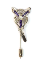 Vintage Gold Tone &amp; Purple Enamel Stick Pin - £7.11 GBP