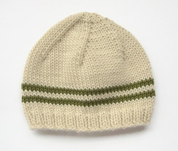 ORGANIC soft merino wool man&#39;s beanie with stripes, winter beanie unisex - $25.86+