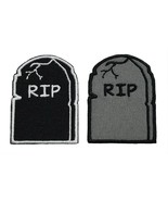 Tombstone Embroidered Applique Iron On Patch 1.5&quot; x 2&quot; Halloween Trick O... - $87.70 MXN