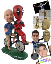 Personalized Bobblehead Funny looking couple riding with his favorite action her - £135.11 GBP