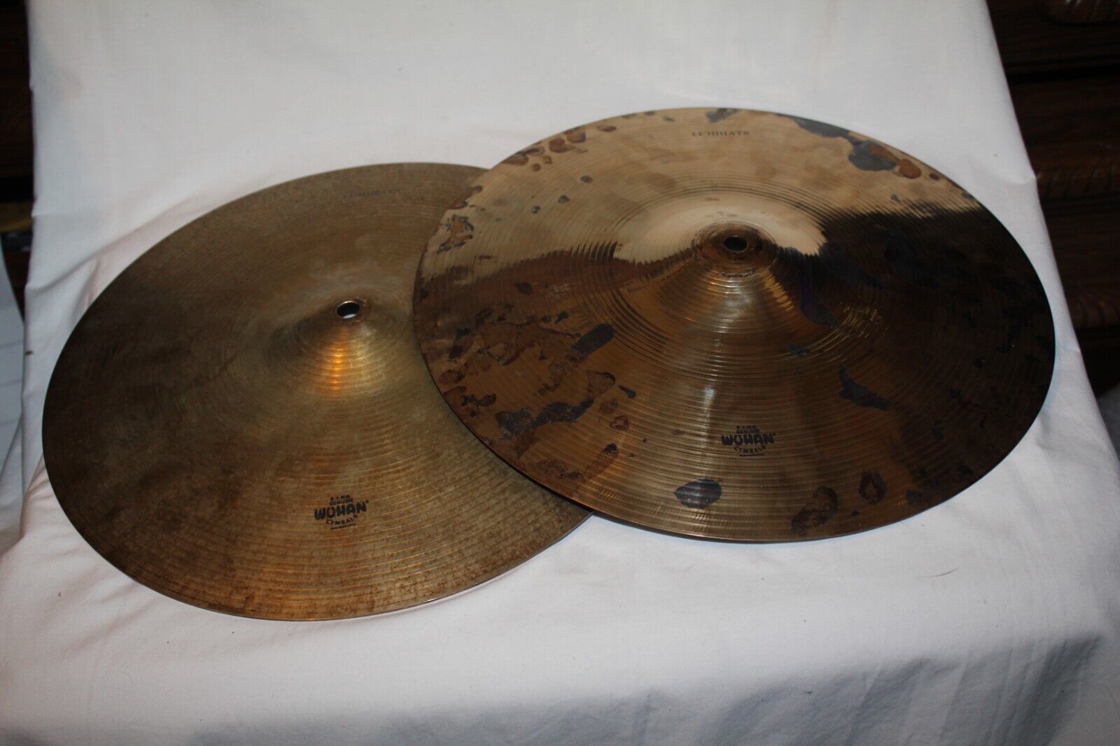 2 Wuhan Handmade Cymbals 14&quot; Hi-Hats jun24 #5 - $113.85