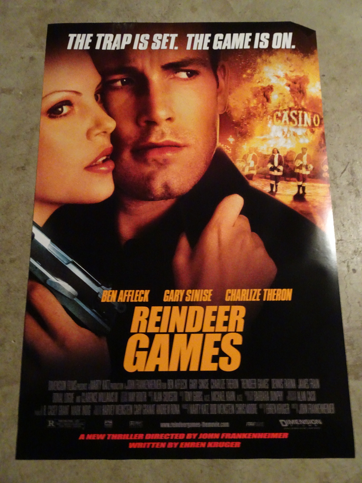 REINDEER GAMES - MOVIE POSTER WITH BEEN AFFLECK AND CHARLIZE THERON - $5.00