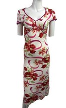 Betsey Johnson Vintage Y2k Floral Pink White Red Dress Coquette Girly Ri... - $142.48