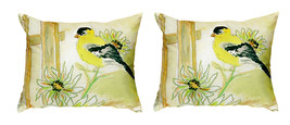 Pair of Betsy Drake Betsy’s Goldfinch No Cord Pillows 15 Inch X 22 Inch - £62.43 GBP