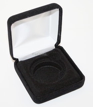 Lot of 5 Black Felt COIN DISPLAY GIFT METAL BOX holds 1-IKE or Silver Ea... - $551.54 MXN