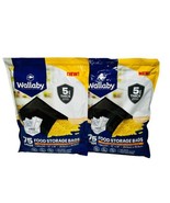 Set Of 2 Wallaby 5 Mil Food Storage Bags 75 Pack 10 x 14 1 Gallon Heat S... - £31.85 GBP