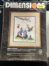 Dimensions AMISH PLAYTIME Counted Cross Stitch Kit #3622 Vtg 1986 Sealed - $15.83