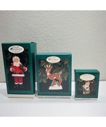 Hallmark Ornaments Santa Reindeer Elf Christmas Set 3 Collector&#39;s 1996 K... - £17.91 GBP