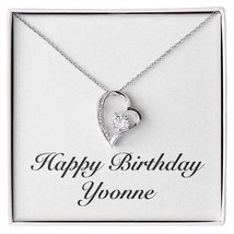 Happy Birthday Yvonne - Forever Love Necklace Personalized Name - £47.22 GBP