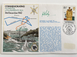 WWII Commemorating the Battle of the Barents Sea Cdr P.F. Cole Signed Cover - £39.31 GBP