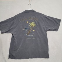 Tommy Bahama Men’s Hawaiian Shirt L Beige Gray Floral 100% Silk Short Sleeve - £28.51 GBP