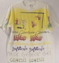 GENESIS All Over Print 1992 Tour Vintage Phil Collins Gabriel White T-Shirt XL - $179.27