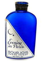 Evening In Paris Bourjois Perfume Bottle Empty 1940s Vintage Rare 1/2 fl oz. - £30.17 GBP