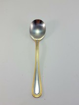 International Silver Royal Bead Gold Sugar Spoon Stainless Gold Accent - $12.80